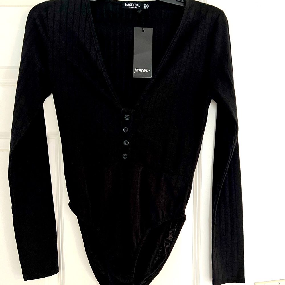 NWT Nasty gal ribbed black bodysuit